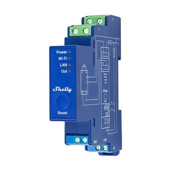 Димер Shelly PRO Dimmer 0/1-10V PM – 1 канал, DIN монтаж