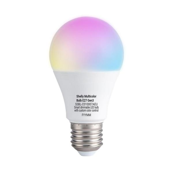 Смарт LED лампа Shelly Multicolor Bulb Gen3 – 8.5 W, RGBW, E27, Wi-Fi, Bluetooth, 806 lm