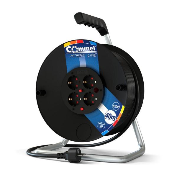 Удължител на макара Commel C0961 – 40 м, 4 шуко, H05VV-F 3G2,5 мм²