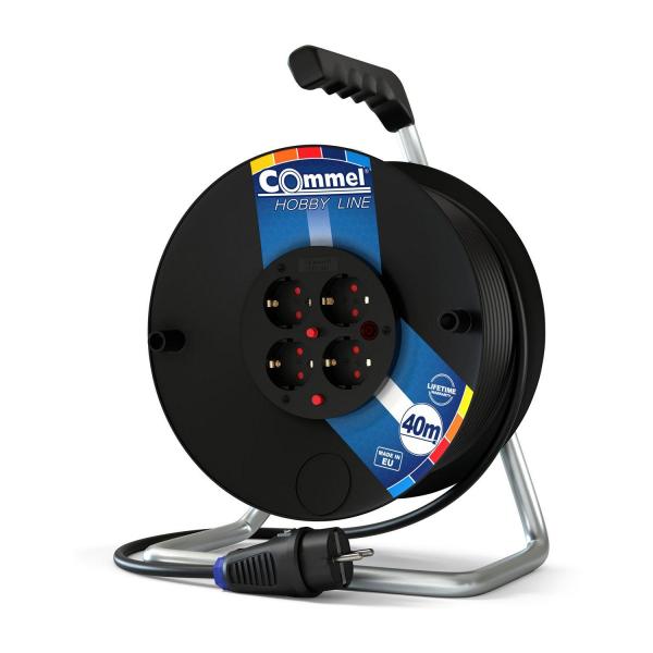 Удължител на макара Commel C0981 – 40 м, 4 шуко, H05RR-F 3G2,5 мм²