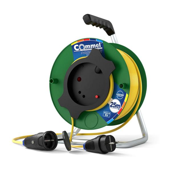 Удължител на макара Commel C200-351 – 25 м, IP44, N07V3V3-F 3G1,5 мм²