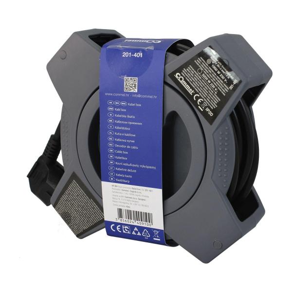 Удължител на макара Commel C201-401 – 5 м, 4 шуко, H05VV-F 3G1,5 мм²