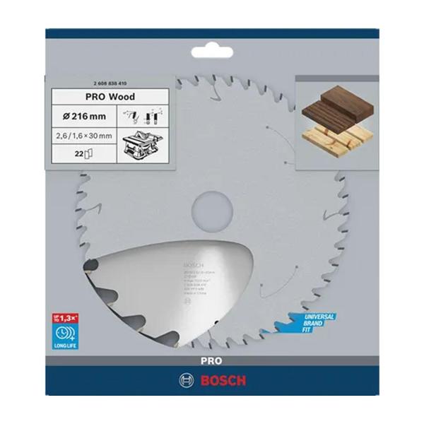 Циркулярен диск Bosch PRO Wood – 216 × 30 × 2,6 мм, 34 зъба