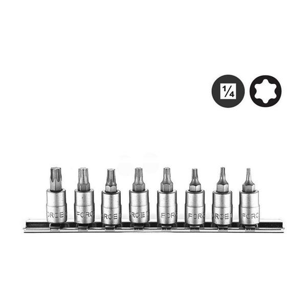 Комплект вложки накрайник TORX Force 20812 – 1/4″, T8–T40, 8 бр.