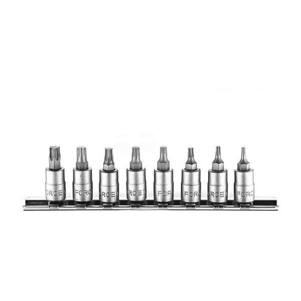 Комплект TORX вложки с отвор Force 20812T – 1/4″, T8H–T40H, 8 бр.