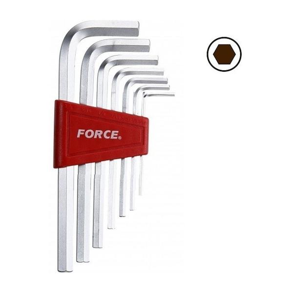 Комплект Г-образни шестограми Force 5076 – 7 бр., 1,5–6 мм