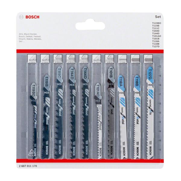 Нож за зеге Bosch 2607011170 – комплект за дърво и метал, 10 бр.