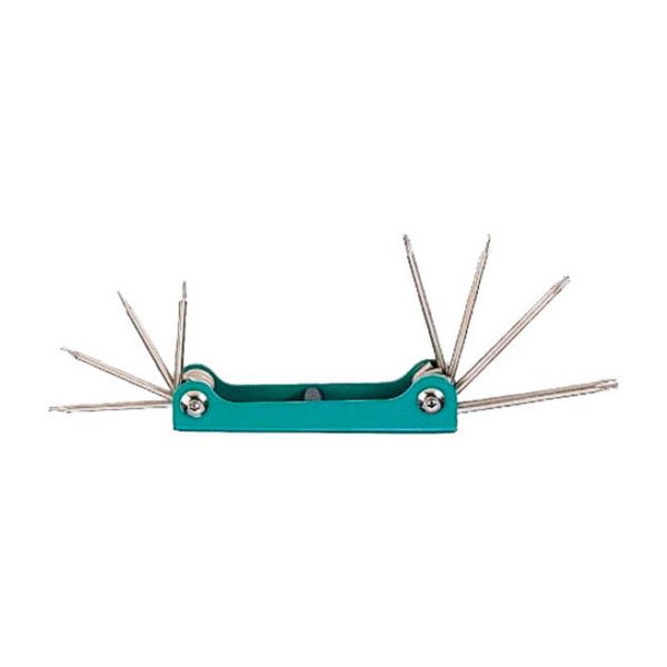 Комплект сгъваеми TORX ключове с отвор Force 5087TF – 8 бр., T5H–T20H