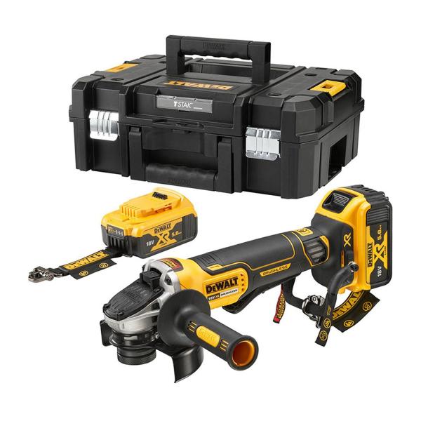 Акумулаторен ъглошлайф DeWALT DCG406P2LRT – 18 V, 125 мм, 9000 min⁻¹