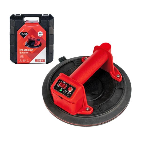 Акумулаторна вендуза Rubi Octo-USB Energy – 220 мм, 140 кг, 3.7 V / 2 Ah