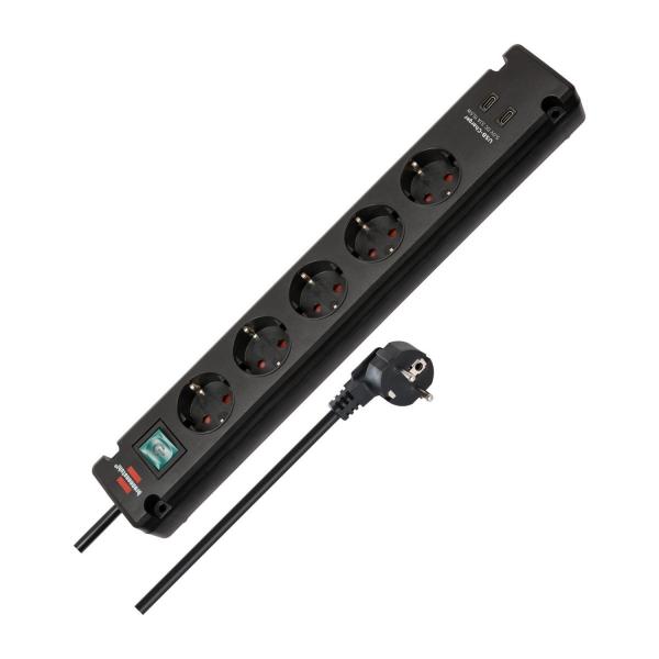 Разклонител Brennenstuhl Bremounta 1150660415 – 5 гнезда, 2 USB-C, 3 м