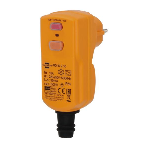 Щепсел с дефектнотокова защита Brennenstuhl BDI-S 2 30 – 30 mA, IP55