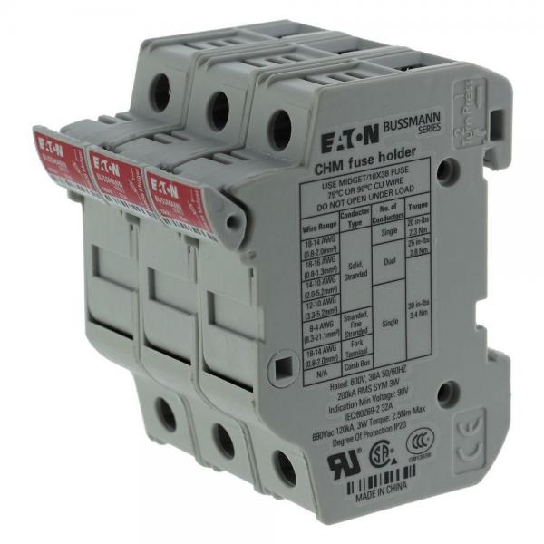Модулен държач за предпазители Eaton CHM3DU – 3P, 10 × 38 мм