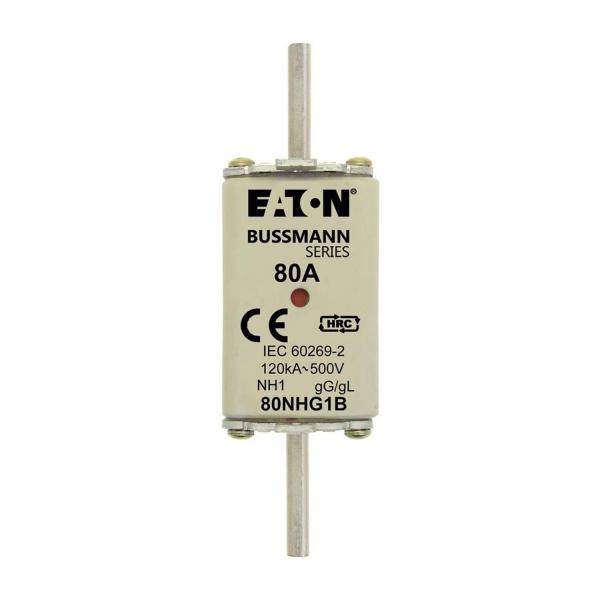 Ножов предпазител Eaton Bussmann 80NHG1B – NH1, 80 A, 500 V