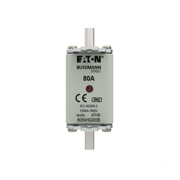 Ножов предпазител Eaton Bussmann 80NHG00B – NH00, 80 A, 500 V