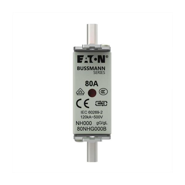 Ножов предпазител Eaton 80NHG000B – NH000, 80 A, 500 V