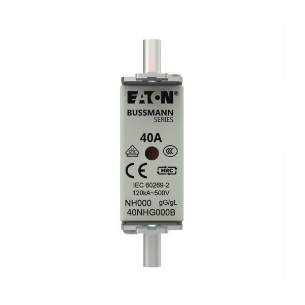 Ножов предпазител Eaton 40NHG000B – NH000, 40 A, 500 V