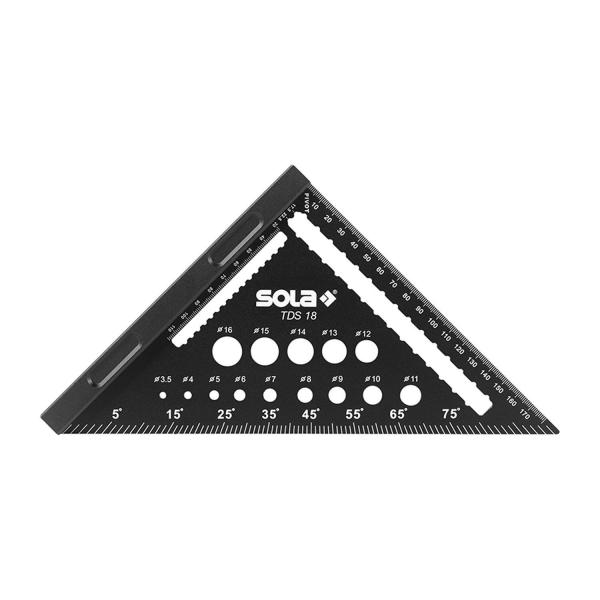 Измервателен триъгълник SOLA TDS 18 – 205 × 195 мм, 3,5–16 мм