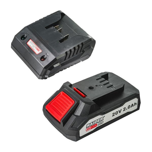 Комплект акумулаторна батерия и зарядно устройство Raider Pro R20, 032120 - 20 V, 2 Ah