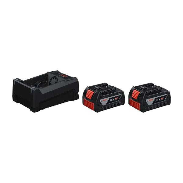 Стартов комплект батерии и зарядно Bosch PRO GBA 18V 5.0Ah Set – 2 × 5,0 Ah
