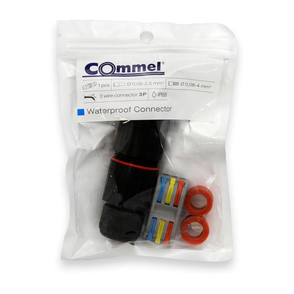 Кабелен конектор Commel 365-906, IP68, 3-полюсен, 32 A, 450 V