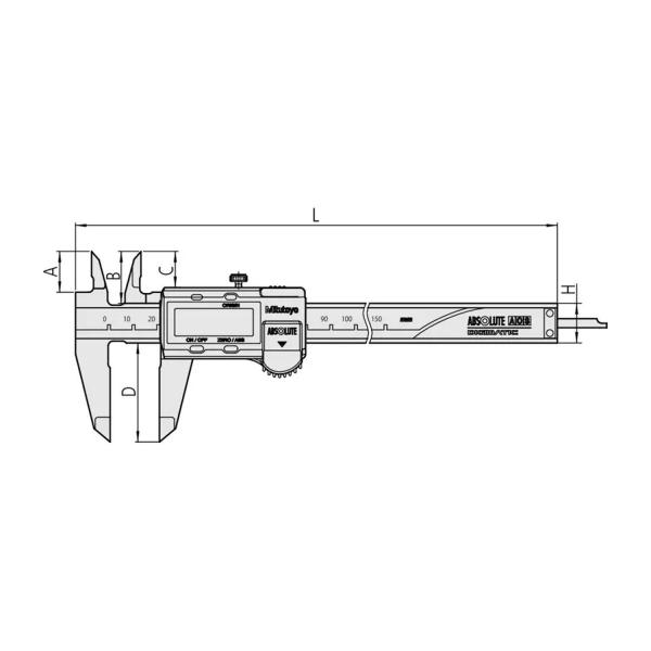 Дигитален шублер Mitutoyo ABS AOS 500-162-30, 0–200 мм, 0,01 мм