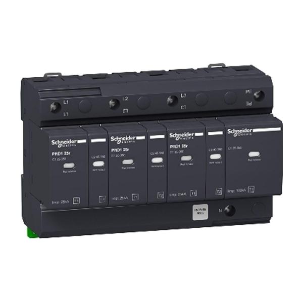 Катоден отводител Schneider Electric PRD1 25r – тип 1+2, 25 kA, 350 V, 3P+N