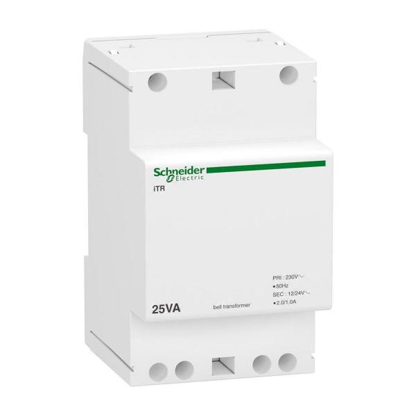Модулен звънчев трансформатор Schneider Electric Acti9 iTR – 25 VA, 12/24 V, 3 модула