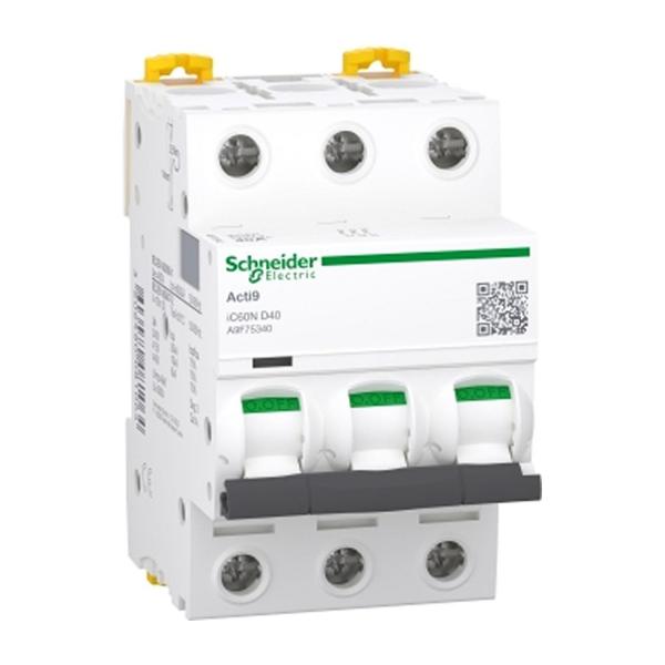 Автоматичен прекъсвач Schneider Electric Acti9 iC60N – 3P, 40 A, D, 6 kA
