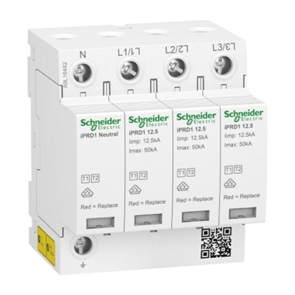 Катоден отводител Schneider Electric Acti9 iPRD1 12.5r – тип 1+2, 3P+N, 350 V, 12,5 kA