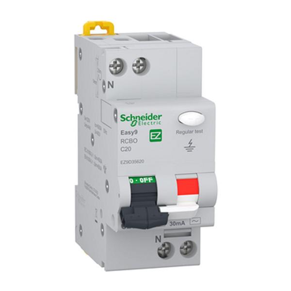 Комбинирана дефектнотокова защита Schneider Electric Easy9 – 20 A, 30 mA, 6 kA