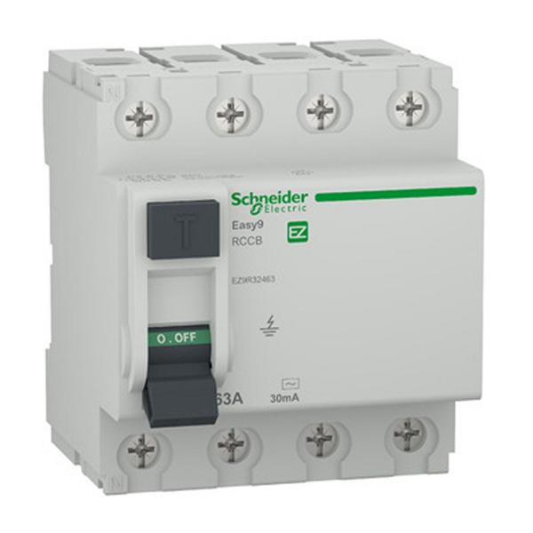 Дефектнотокова защита Schneider Electric Easy9 EZ9R32463 – 4P, 63 A, 30 mA, тип AC