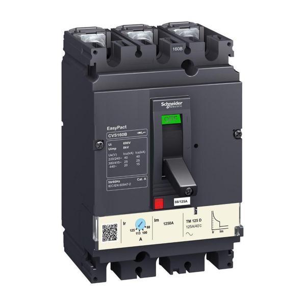 Автоматичен прекъсвач Schneider Electric EasyPact CVS160B LV516302 – 3P, 125 A, 25 kA