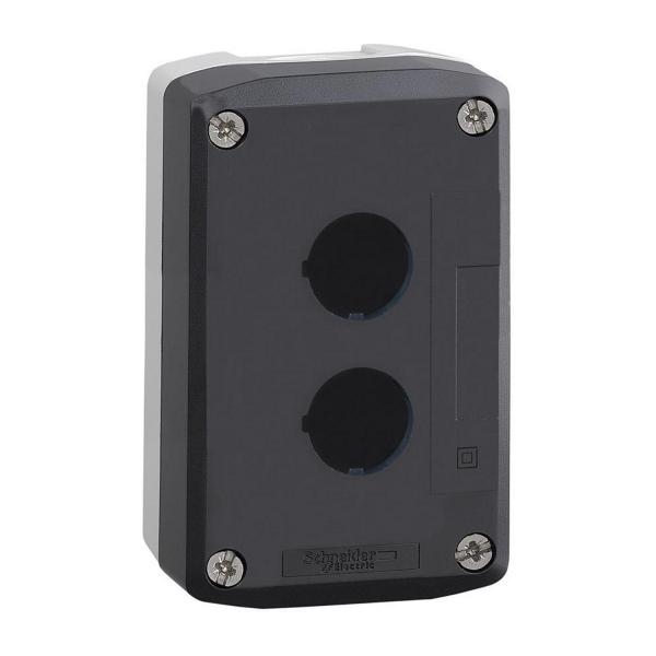 Празна бутониера Schneider Electric XALD02 – 2 отвора 22 мм, поликарбонат, IP66/IP67/IP69/IP69K
