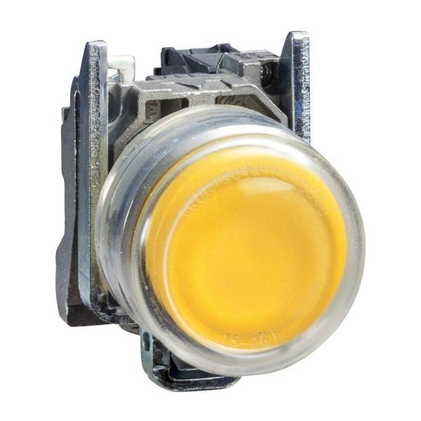 Бутон Schneider Electric XB4BP51 – жълт, 1NO, 22,5 мм