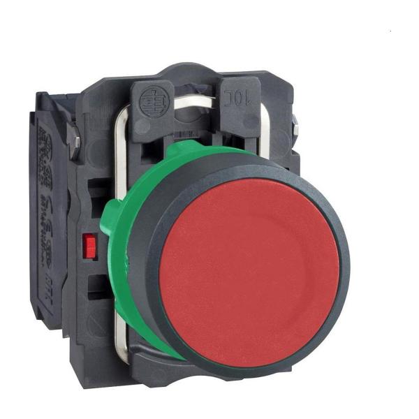 Бутон Schneider Electric XB5AA45 – червен, 1NO+1NC, 22,5 мм