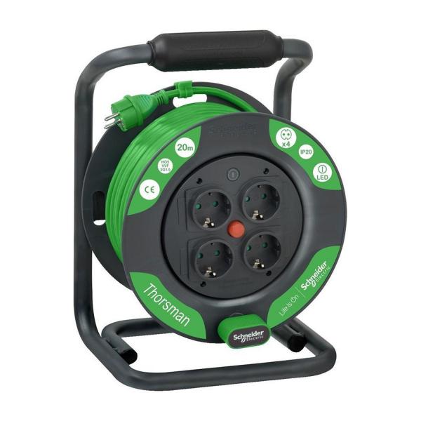 Удължител на макара за ток Schneider Electric Thorsman IMT33140 – 20 м, 3×1,5 мм²