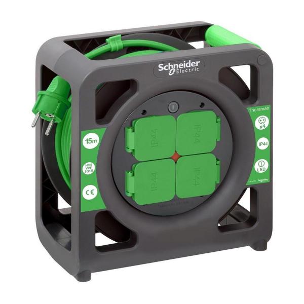 Удължител на макара за ток Schneider Electric Thorsman IMT33136 – 15 м, IP44